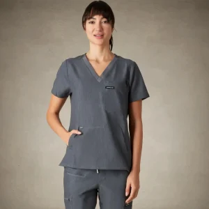 Online Members Only Cordoba 5-Pocket Scrub Top Graphite
