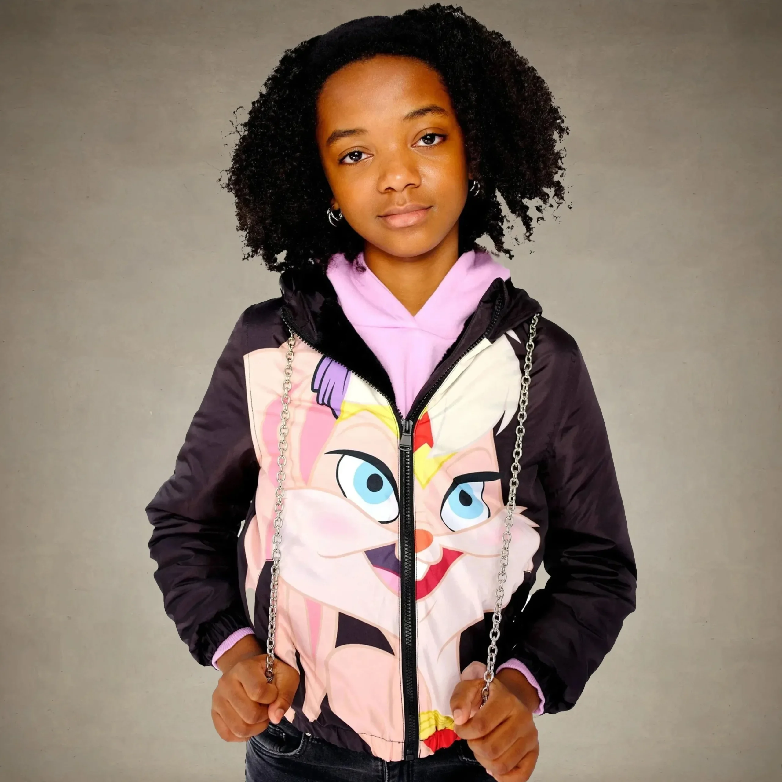 Clearance Members Only Girl's Midweight with Fur Lining Jacket - FINAL SALE Black