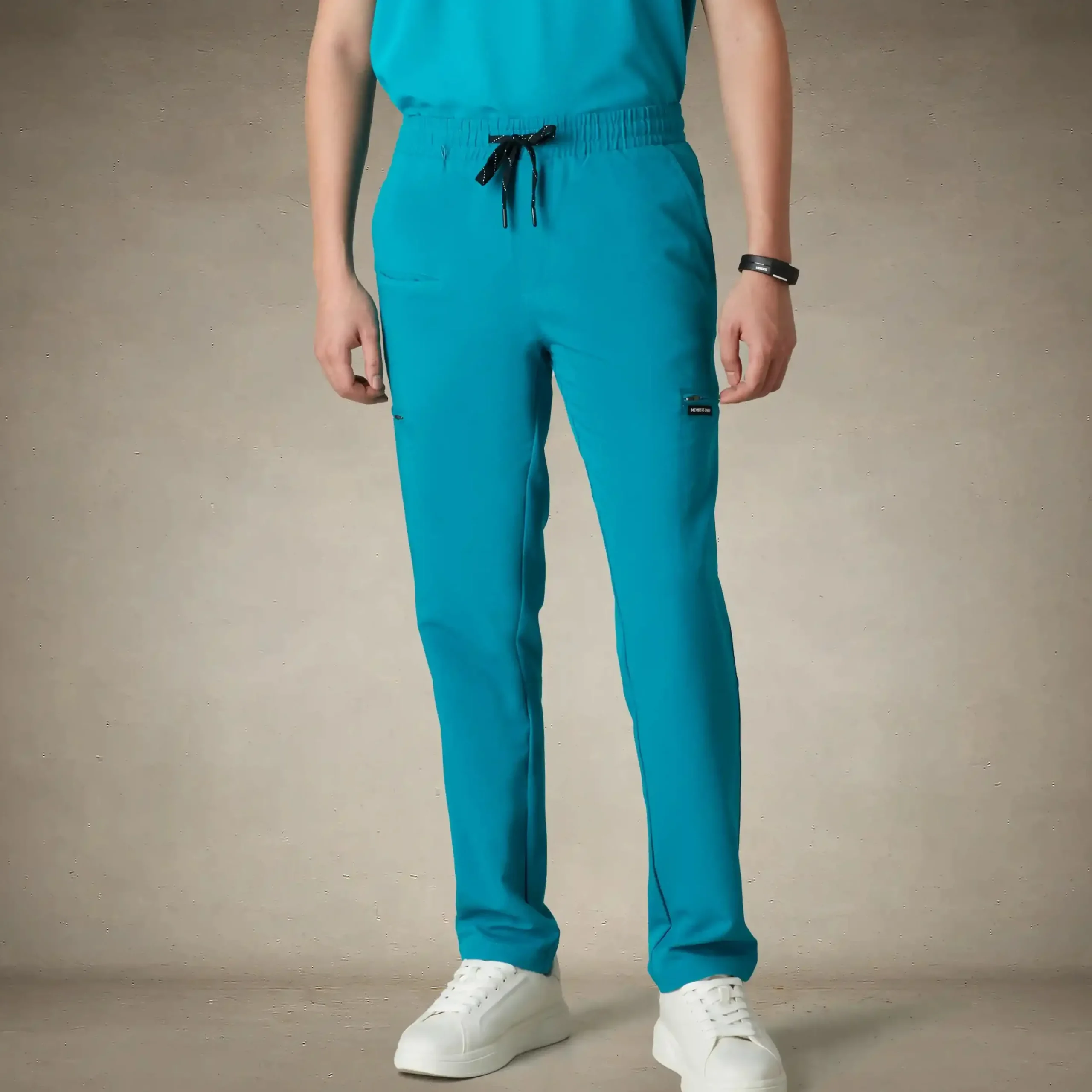 Sale Members Only Hampton Open Bottom Scrub Pants Teal