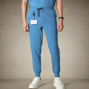 Fashion Members Only London Jogger Scrub Pants Ceil Blue