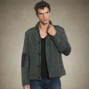 Fashion Members Only Men's Belmont Quilted Jacket Dark Green