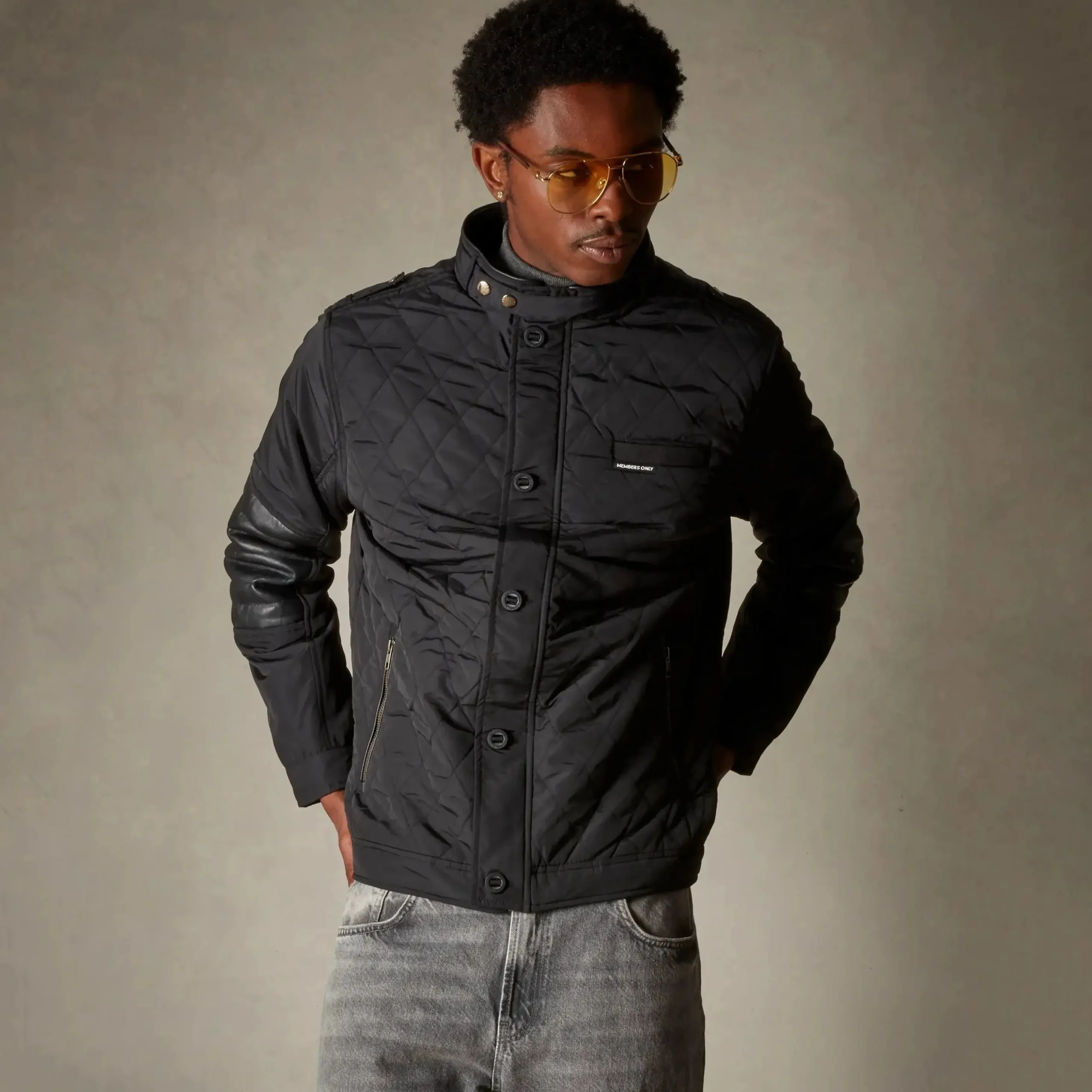 Fashion Members Only Men's Belmont Quilted Jacket Black