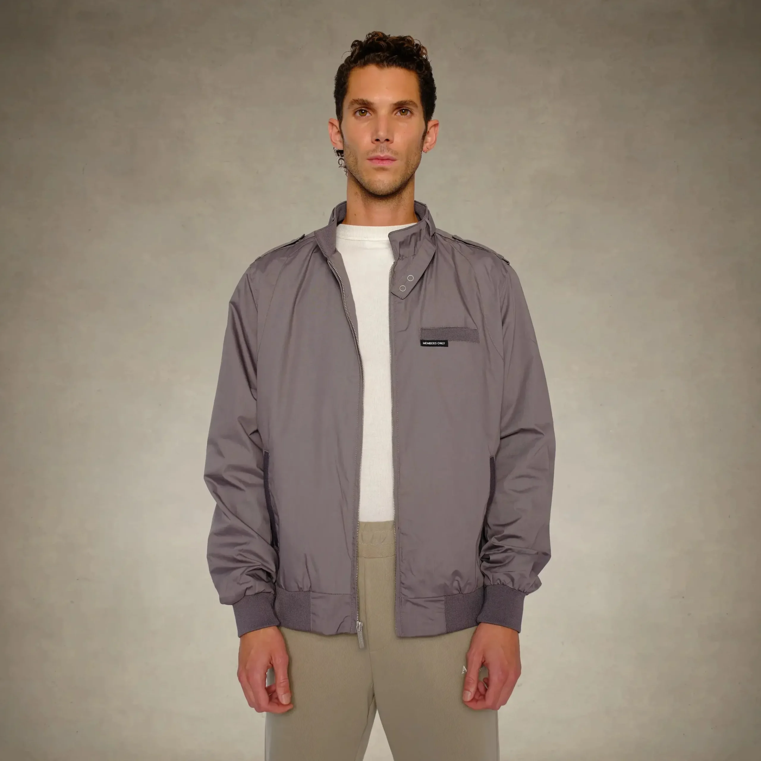 Hot Members Only Men's Big & Tall Classic Iconic Racer Jacket Grey