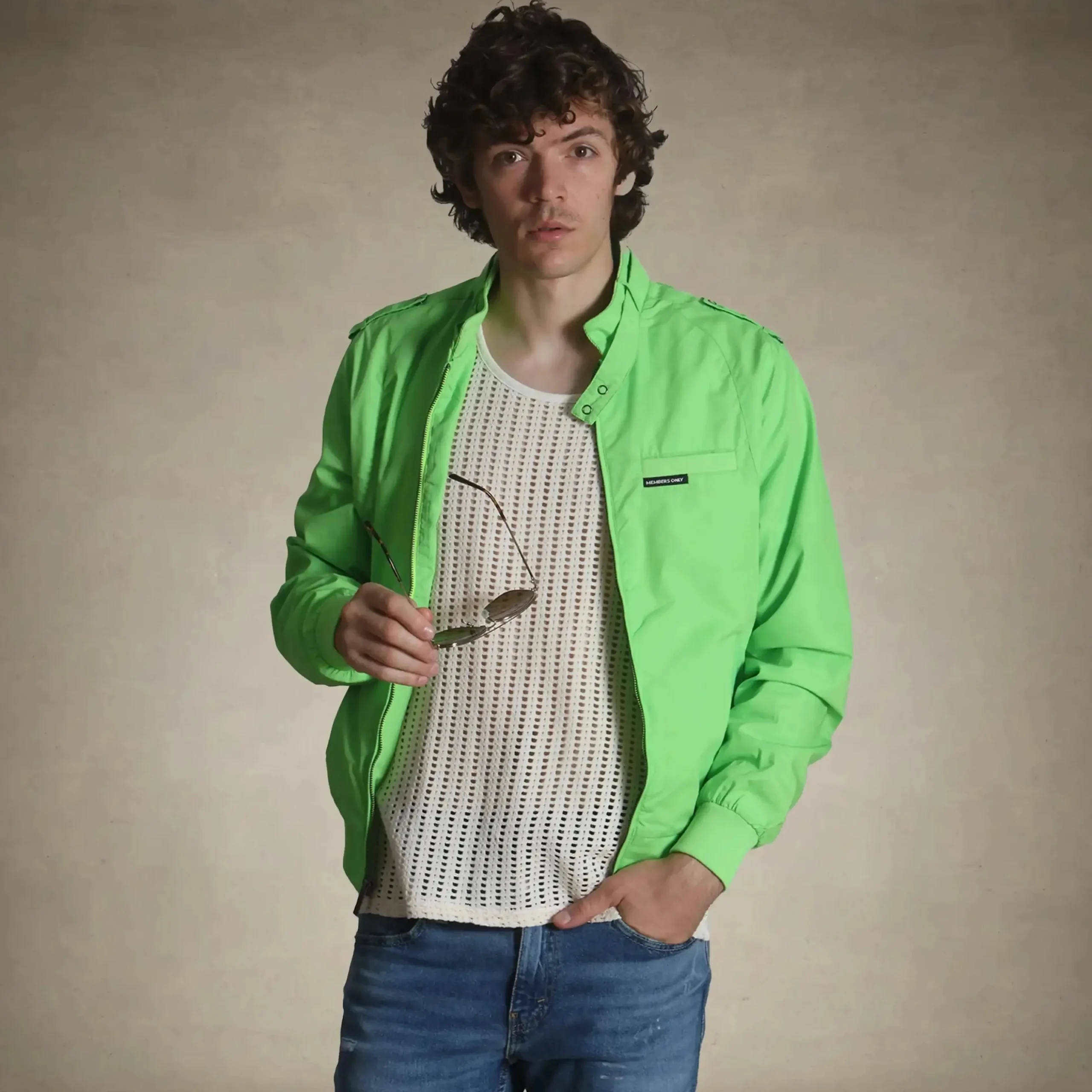 Best Members Only Men's Big & Tall Classic Iconic Racer Jacket Lime Green