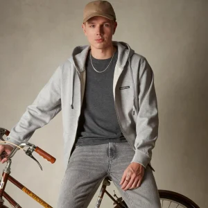 Outlet Members Only Men's Brooklyn Zip-Up Hoodie Grey