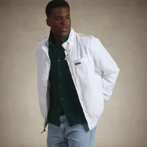 Hot Members Only Men's Classic Iconic Racer Jacket White