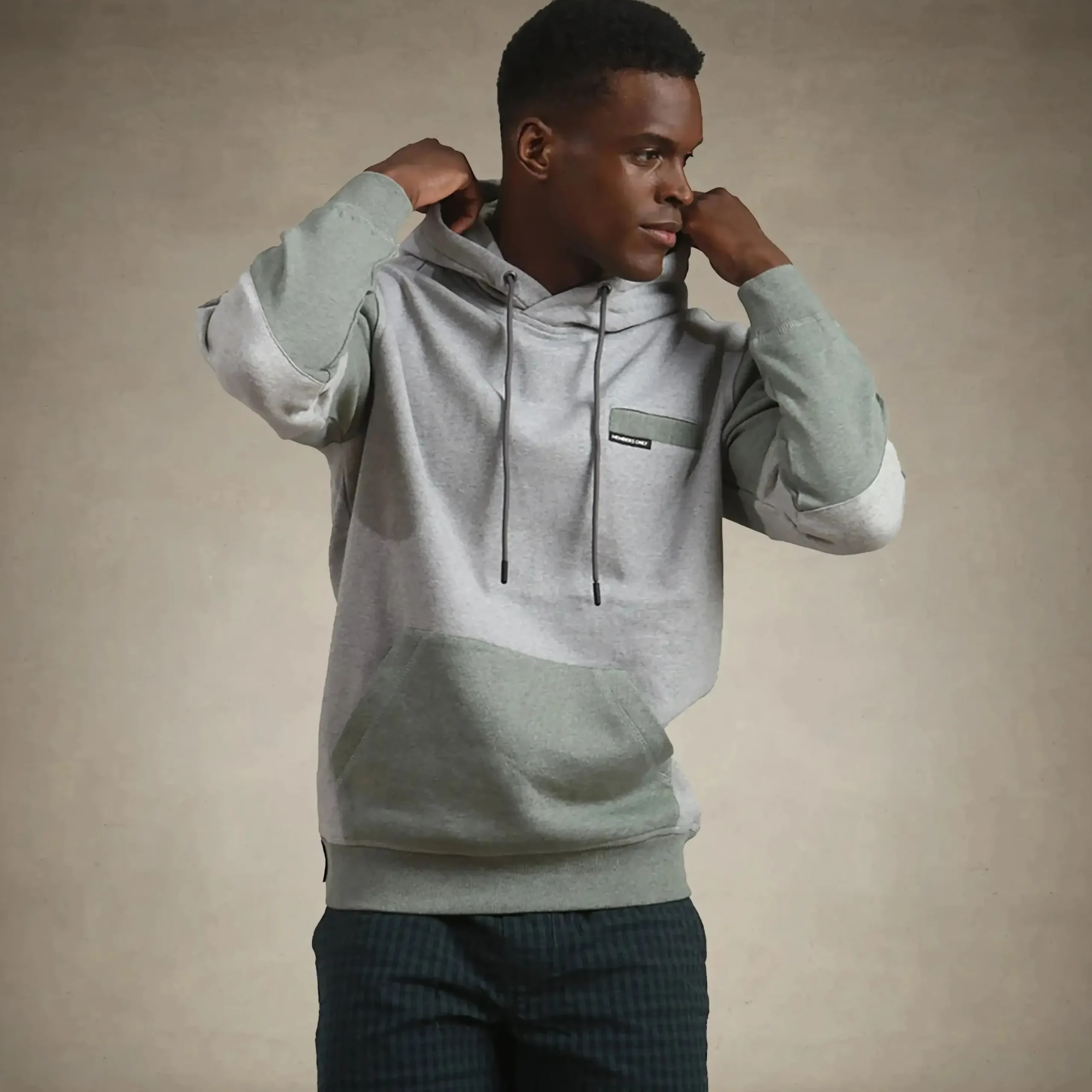 Clearance Members Only Men's Drew Colorblock Hooded Sweatshirt ASH