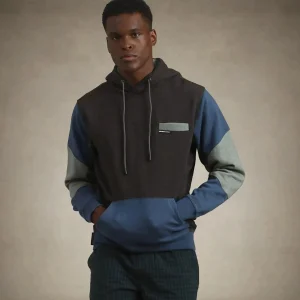 Online Members Only Men's Drew Colorblock Hooded Sweatshirt Charcoal