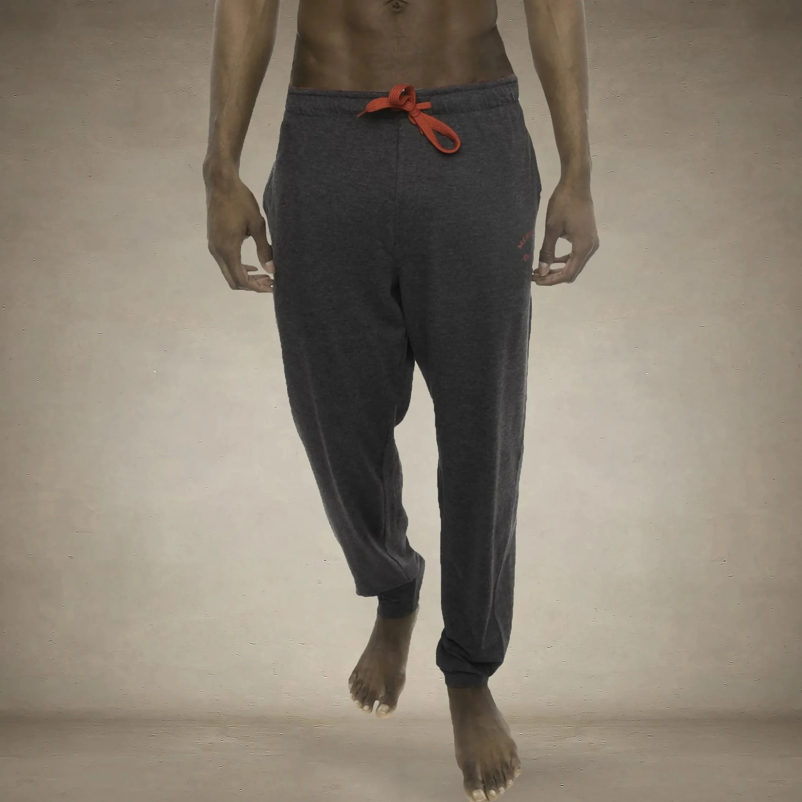 Outlet Members Only Men's Heather Contrast Elastic Sleep Pants - FINAL SALE Charcoal Red