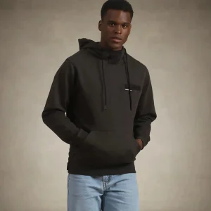 Fashion Members Only Men's Jayden Colorblock Hooded Sweatshirt Charcoal