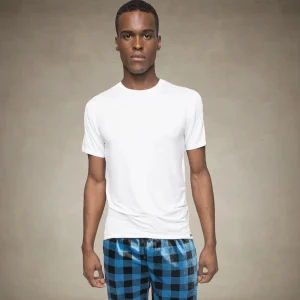 Hot Members Only Men's Short Sleeve Bamboo Rayon Sleep Shirt - - FINAL SALE White