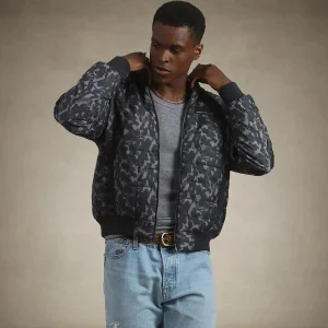 Discount Members Only Men's SoHo Quilted Jacket Black Camo