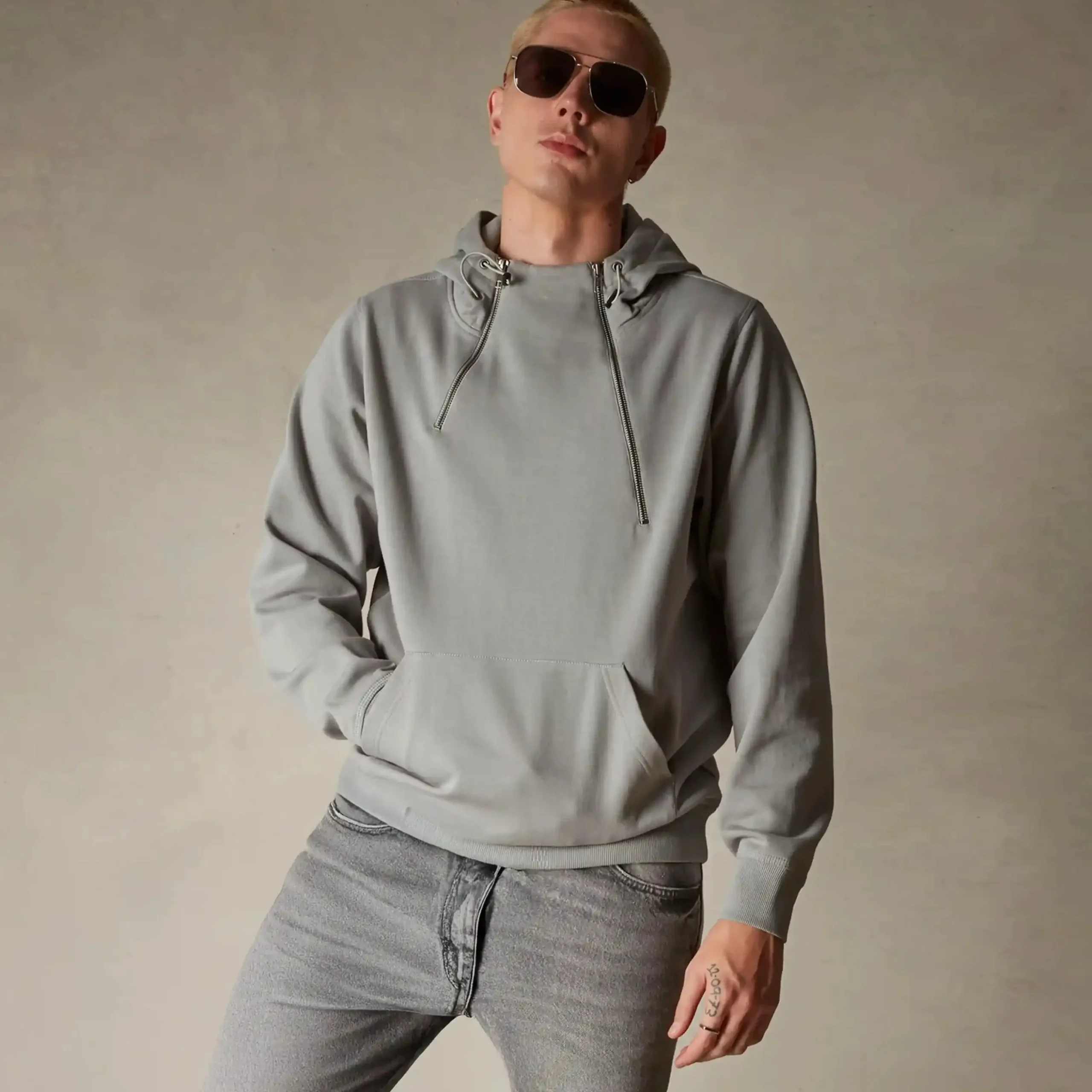 Hot Members Only Men's Taylor Double Zipper Pullover Hoodie ASH