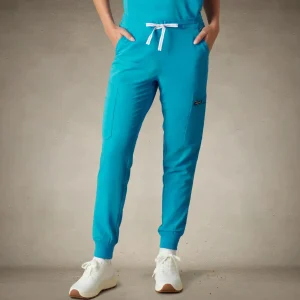 Fashion Members Only Valencia Jogger Scrub Pants Teal
