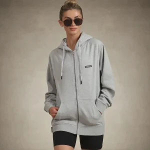 Online Members Only Women's Brooklyn Zip-Up Oversized Hoodie Grey