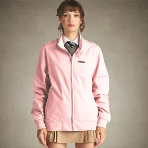 Discount Members Only Women's Classic Iconic Racer Oversized Jacket Light Pink