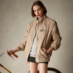 New Members Only Women's Classic Iconic Racer Oversized Jacket Khaki