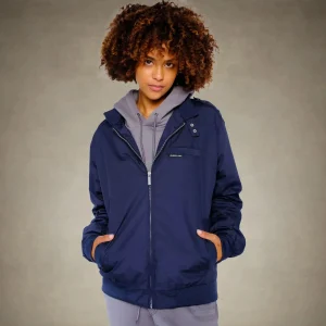 Outlet Members Only Women's Classic Iconic Racer Oversized Jacket Navy