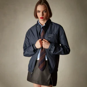 Sale Members Only Women's Oversized Packable Windbreaker Jacket Navy