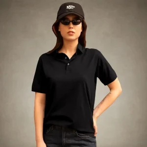 Online Members Only Women's Oversized Polo Shirt Black
