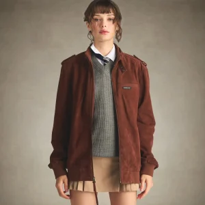 Hot Members Only Women's Soft Suede Iconic Oversized Jacket Whiskey