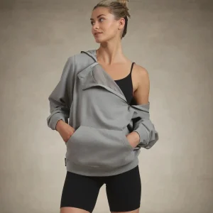 Online Members Only Women's Taylor Double Zipper Pullover Oversized Hoodie ASH